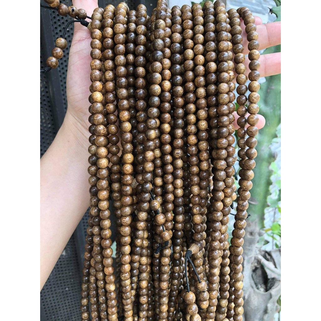 ( Tặng Lá Bồ đề ) Vòng Tay Trầm Hương Chuỗi Tràng Hạt 108 Trầm Tốc Lào Tự Nhiên 6/7/8mm ( G1022A, G1022A1, G1022B ) | BigBuy360 - bigbuy360.vn