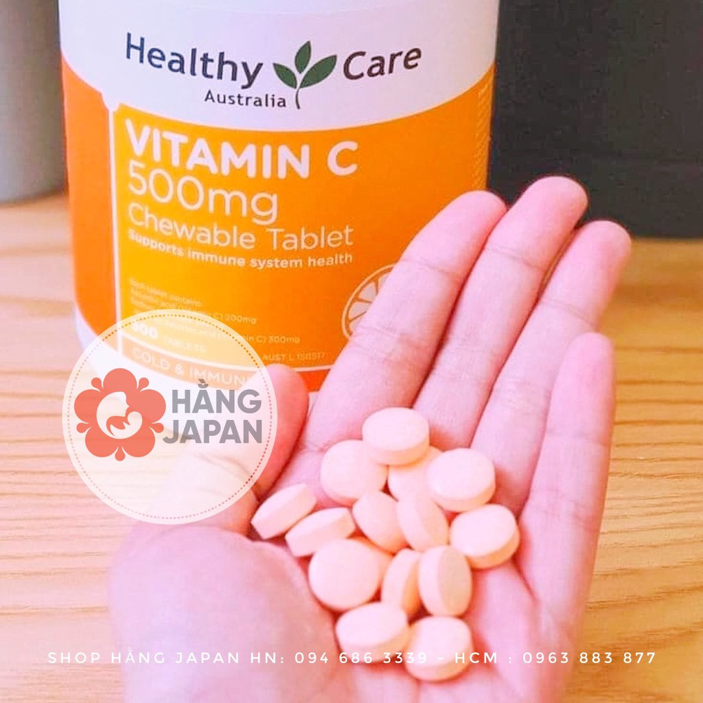 Viên nhai bổ sung Vitamin C Healthy Care Vitamin C 500mg - 500 viên