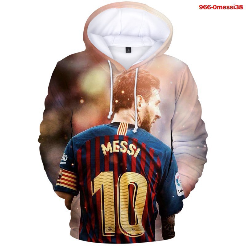 Áo Hoodie Dáng Rộng In Hình Cầu Thủ Messi 3D World Cup 2022