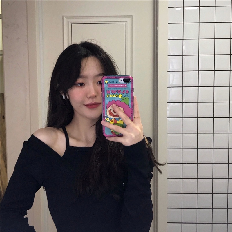 Áo Thun Tay Dài Trễ Vai Thời Trang Mùa Thu Cho Nữ