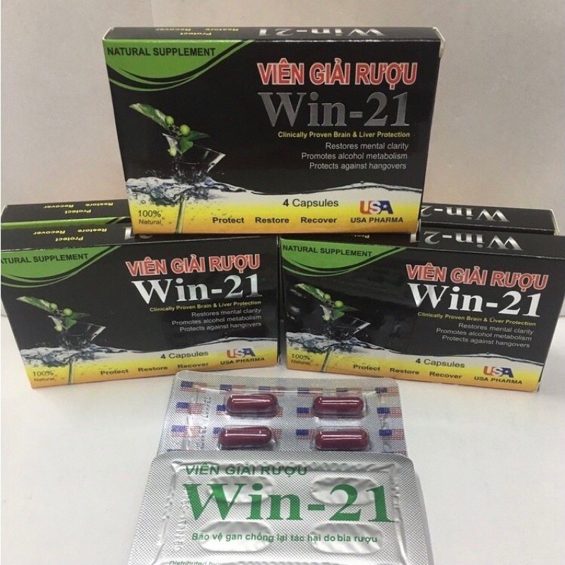 Viên giải rượu Win 21 Giải độc gan chống lại tác hại rượu bia hiệu quả nhanh chóng