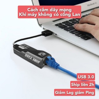[CÓ SẴN] Cáp Chuyển Đổi USB 3.0 To Lan 1000 Mbps Gigabit - USB Sang Lan - Dây chuyển đổi đầu RJ45 qua USB cho máy tính