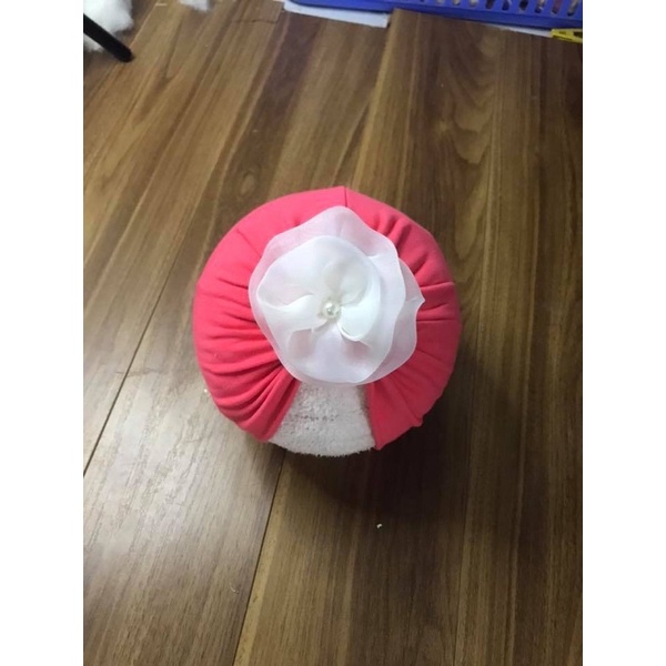 mũ coton trắng đính hoa( 5-10kg)