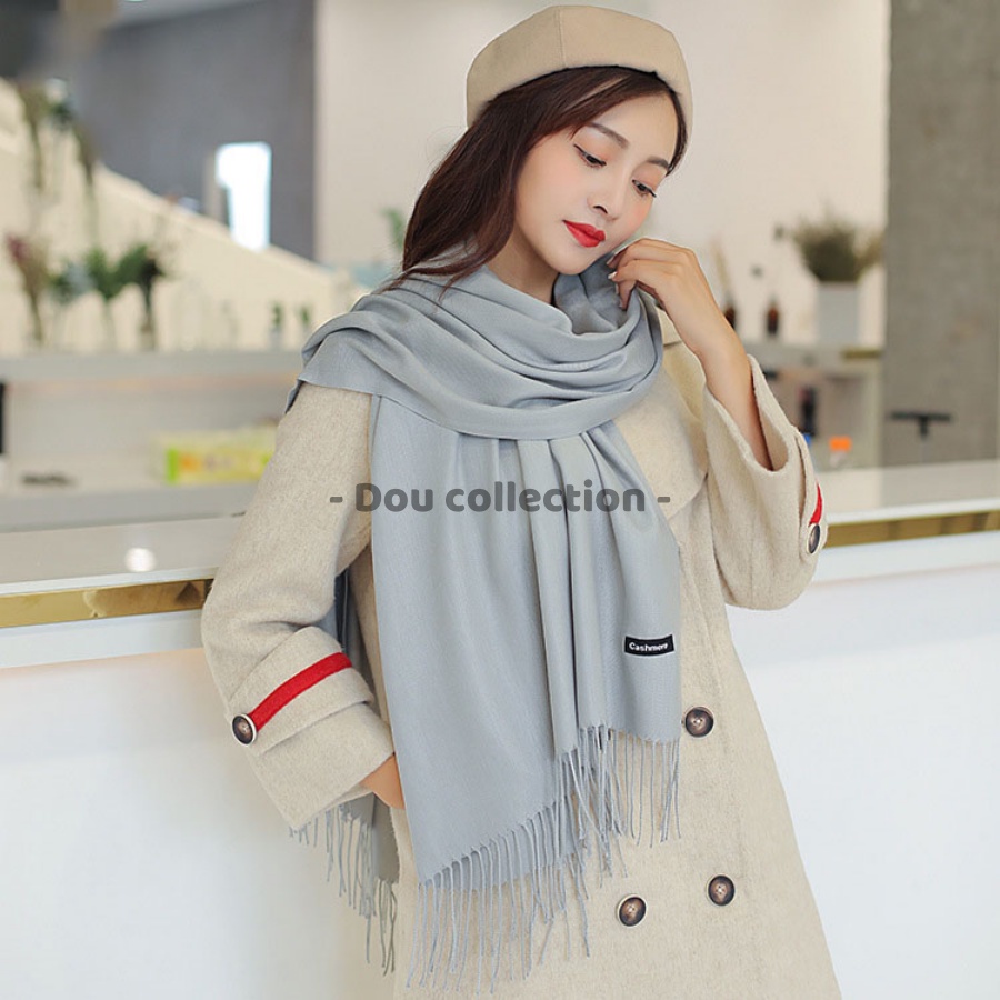 [Nowship2h] Khăn choàng cổ cashmere ( Khăn len) trơn thời trang thu đông - chất liệu Cashmere - 70x190cm - Mã LN016