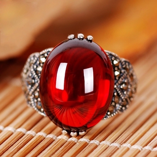 (Hàng Có Sẵn) Nhẫn Đính Đá Ruby Sang Trọng Cổ Điển