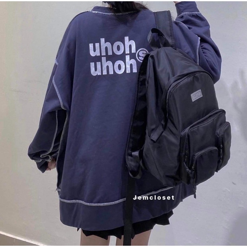 Sweater chỉ nổi UHOH Unisex [FREE SHIP]  Áo dài tay dáng rộng Nam Nữ mùa thu đông Chicclothes