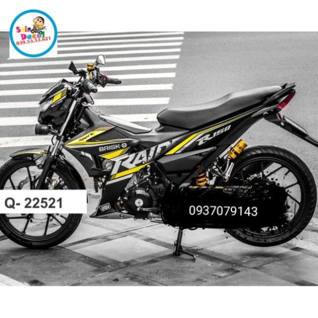 Tem rời Raider Fi vàng đen 3 lớp ko bay màu bong tróc