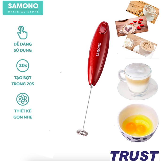Máy tạo bọt sữa cho các tín đồ yêu thích cà phê cappuchino, latte - SAMONO SW-MFB11, MFR11, MFS11 - BH 12 tháng