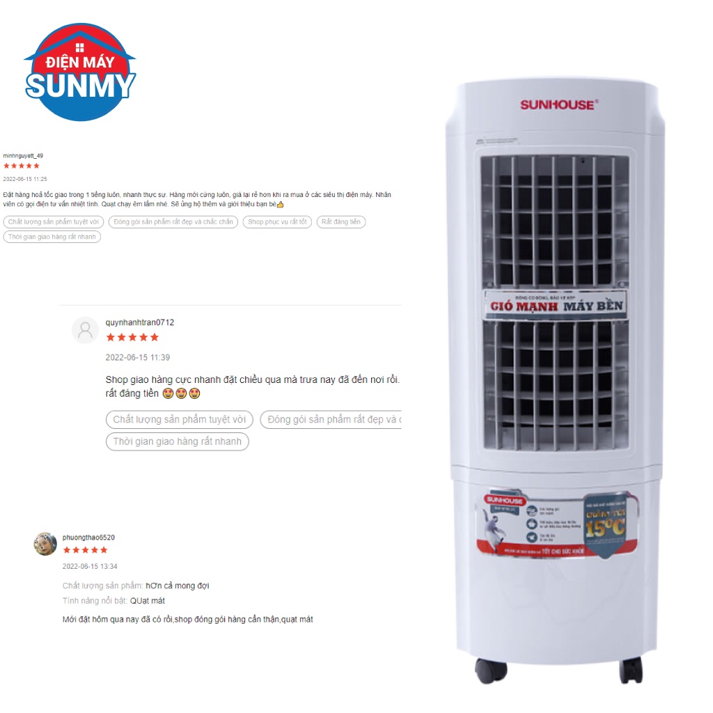 Quạt điều hòa hơi nước Sunhouse SHD7723