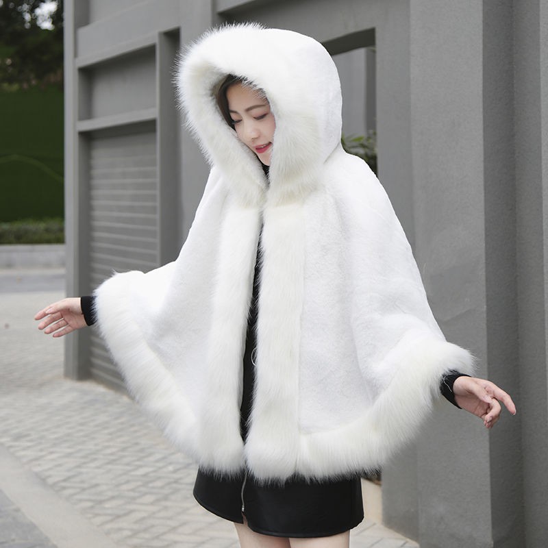 ♤Áo Choàng Lông Cáo Dày Dặn Có Mũ Trùm Thời Trang Dành Cho Mùa Thu Đông | BigBuy360 - bigbuy360.vn