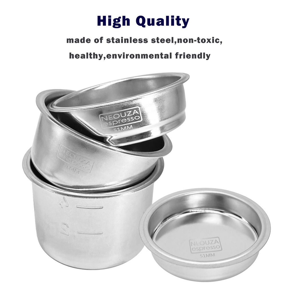 Bộ cốc lọc cà phê bằng thép không gỉ 51mm 54mm tùy chọn phù hợp nhiều dòng máy