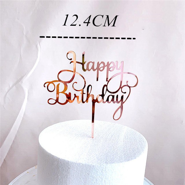 Que cắm trang trí bánh kem chữ happy birthday nhiều kiểu dáng