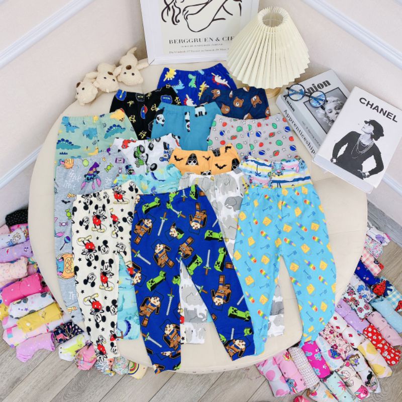 Combo 10q Dài - Quần Chục Dài Cotton Bozip Hàng Đẹp Cho Bé Trai - Bé Gái