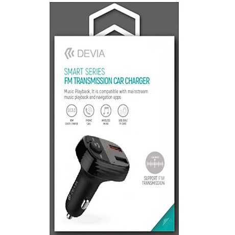 Bộ sạc trên xe hơi Devia bluetooth MP3 smart QC3.0- hàng chính hãng