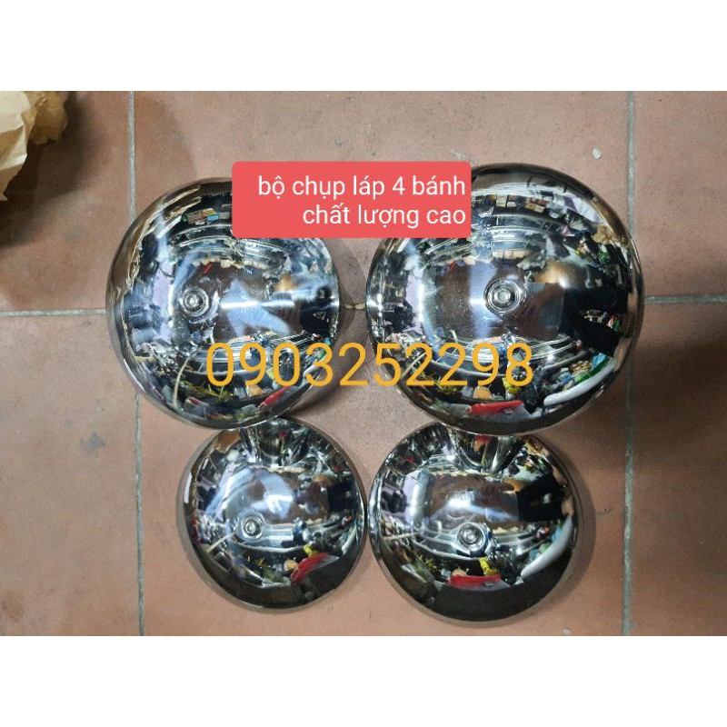 [Mã LIFEAU5SALE giảm 20k đơn 50k] bộ chụp láp inox kia k3000,k165,k140,kia 1t4, bongo3, k200,k250 ( 4 bánh inox 304)