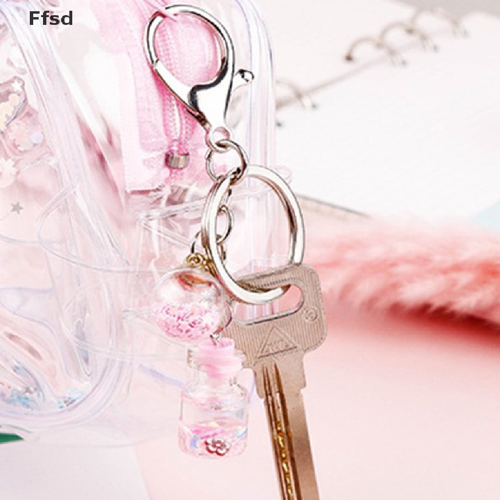 Móc khóa hình lọ hoa phối cát lún sáng tạo hợp thời trang mới