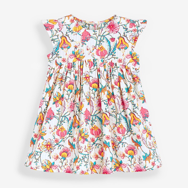 [ Hàng chính hãng ] Váy LITTLEMAVEN trắng hoa cực đẹp cho bé gái