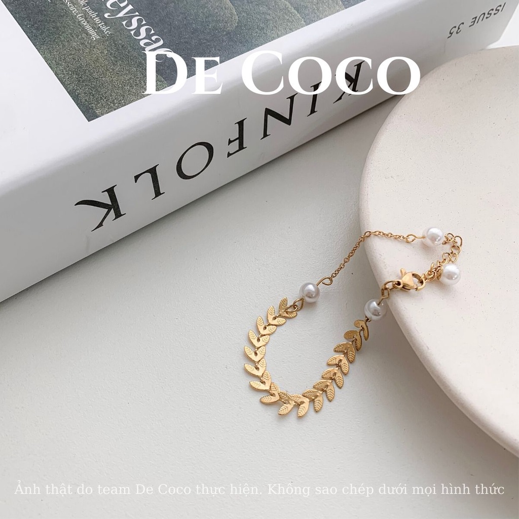 [KHÔNG ĐEN GỈ] Vòng tay lắc tay titan hình nguyệt quế Hera decoco.accessories