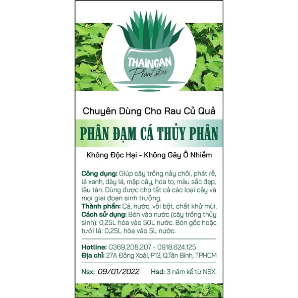 Phân Đạm Cá Thủy Phân Đậm Đặc Chuyên Dùng Cho Cây Rau