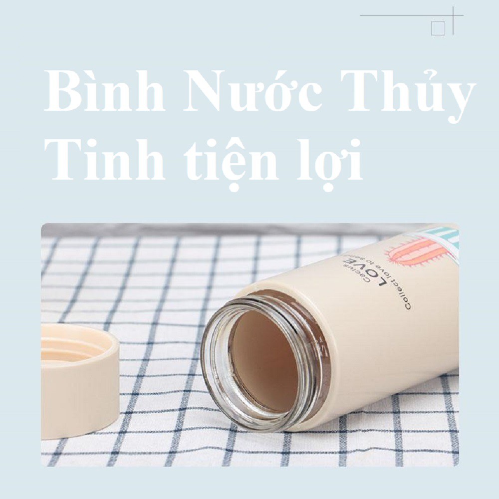 [RẺ VÔ ĐỊCH] Bình Nước In Hình Xương Rồng Nhiều Màu 400ml - Giao Màu Ngẫu Nhiên