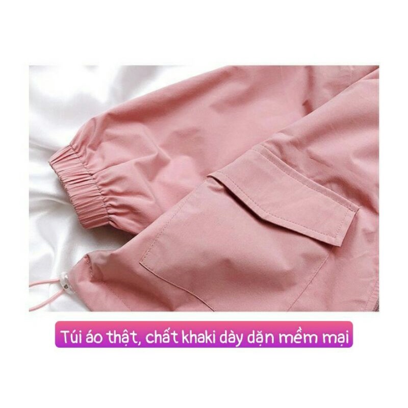 Áo gió hồng Pink bé gái kèm nón tiện lợi