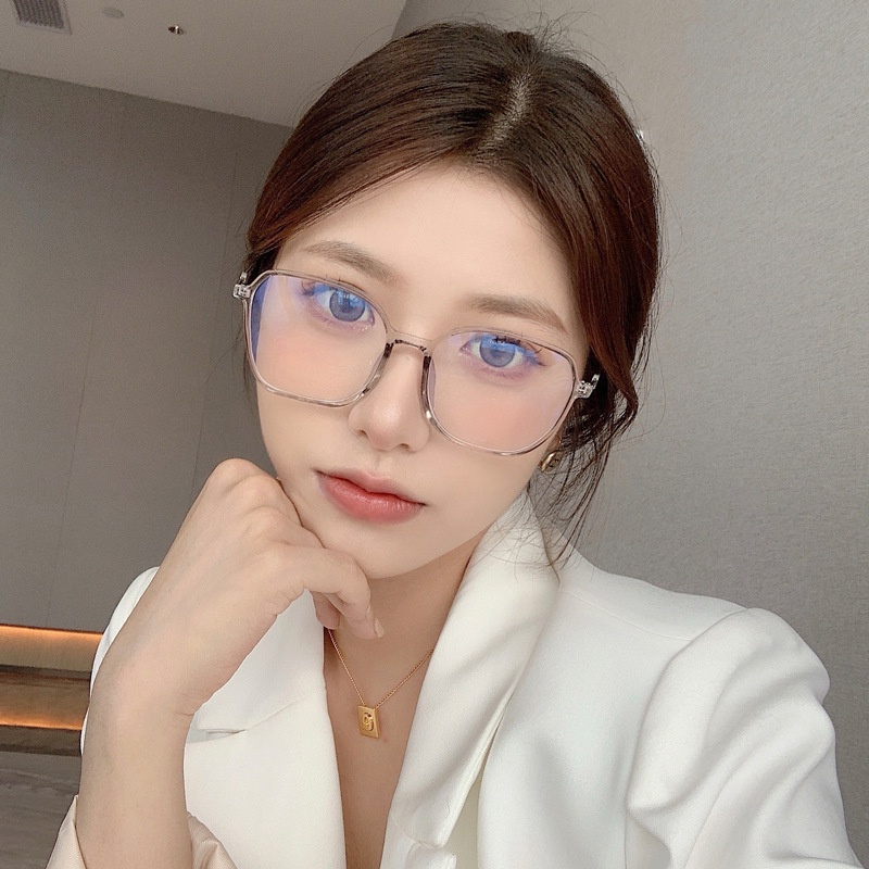 Kính Mát Gọng Kim Loại Màu Gradient TR90 Chống Ánh Sáng Xanh Thời Trang Hàn Quốc Cho Nữ