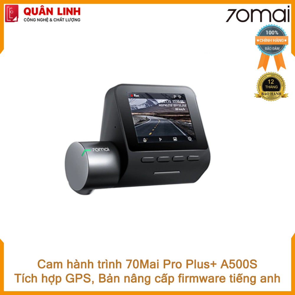 Camera hành trình 70mai Dash Cam Pro Plus+ A500S bản nâng cấp tiếng anh (cam trước) - Bảo hành 12 tháng