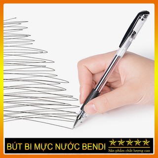 Bút Bi Nước 0.5MM 3 màu xanh đỏ đen, mực đều nét chữ đẹp dùng cho học sinh văn phòng