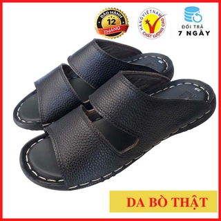 Dép da nam cao cấp, dép da bò nam cao cấp hkt shop