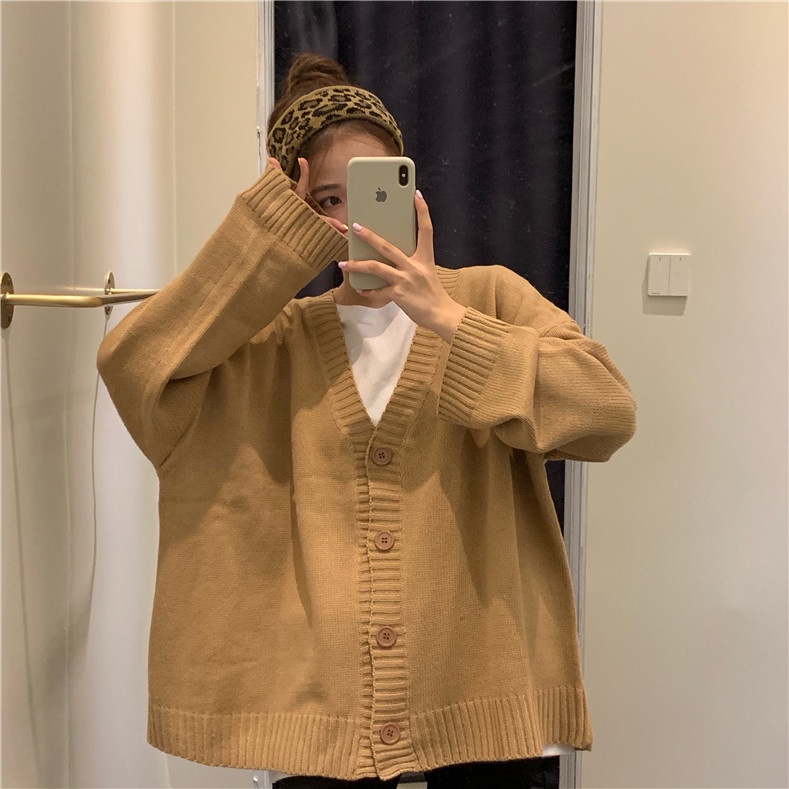 Áo Cardigan dệt kim tay dài cổ chữ V dáng rộng Mitsuya Tokyo Revengers