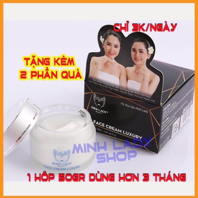 {Mua 1 Tặng 3}_Kem Dưỡng Trắng Da Chống Nắng Minh Lady_Tặng Mặt Nạ Nhao Thai Tế Bào Gốc+Băng Đô HQ+Buộc Tóc Kute