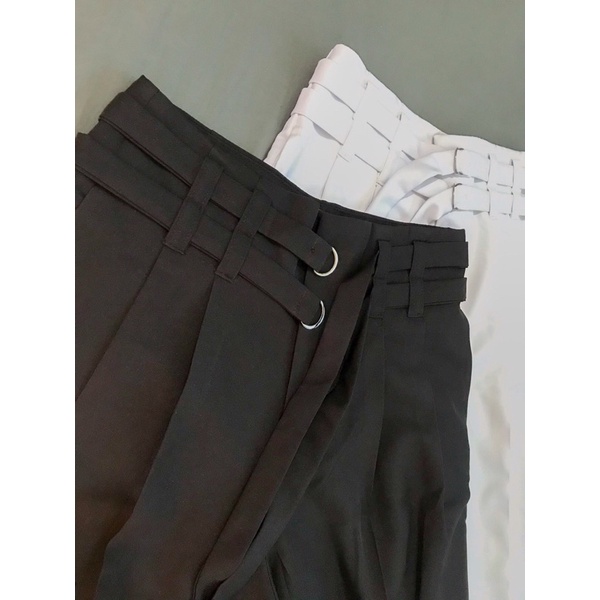 Quần ống rộng ulzzang 2 dây lưng