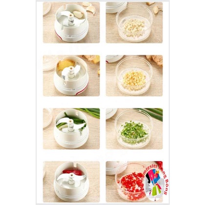 Dụng cụ xay tỏi ớt mini kéo tay tiện dụng