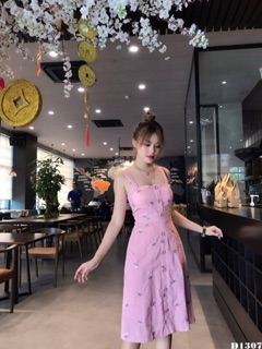 Đầm thêu 2 dây (3 màu)