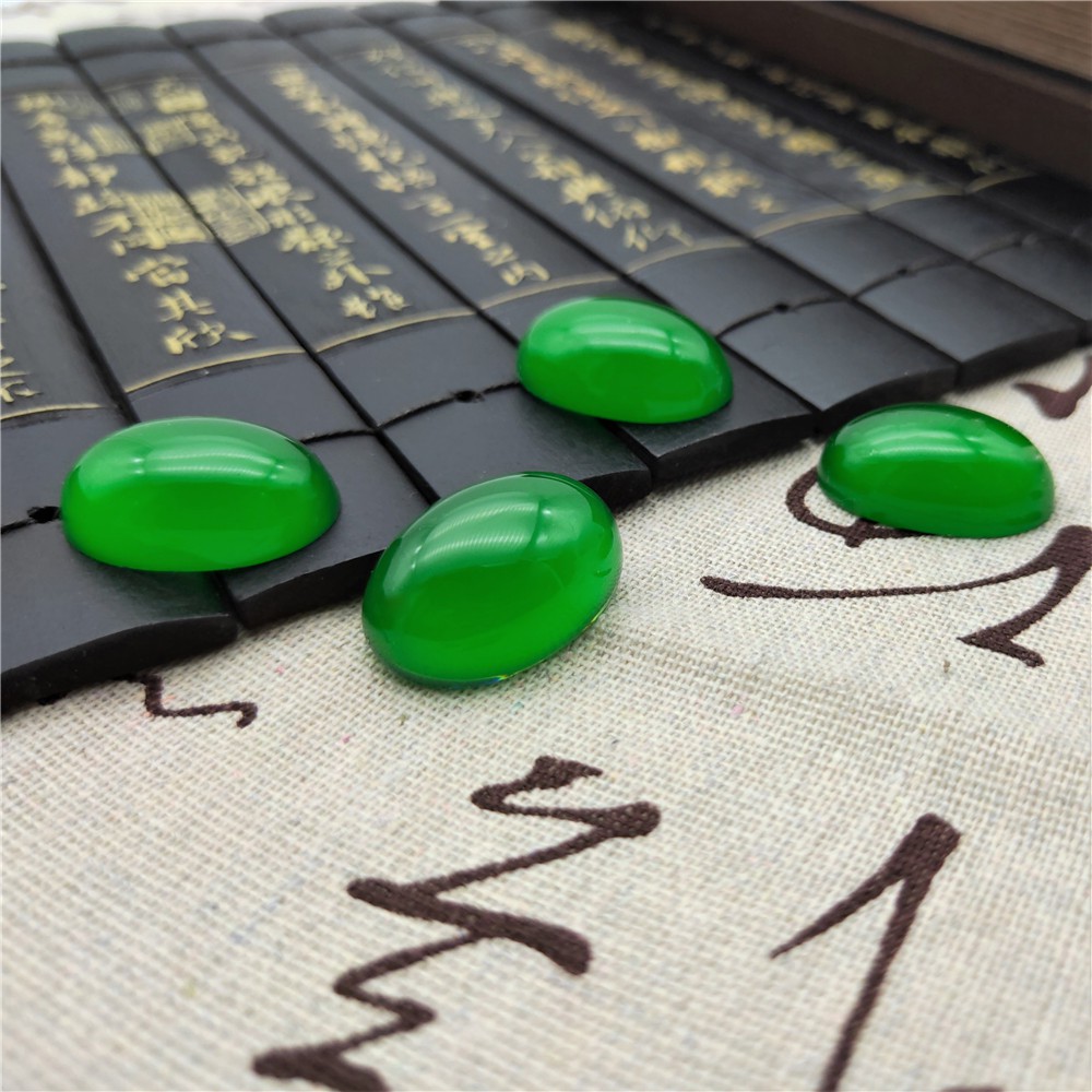 1 hạt dán oval đáy bằng loại lớn nguyên liệu làm trâm làm trang sức cổ trang