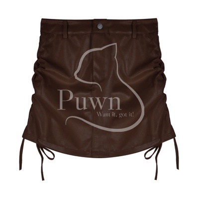 Chân váy da bò mềm rút dây 2 bên quyến rũ Puwn Shop