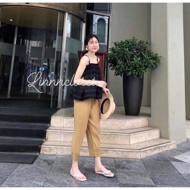 Sét áo hai dây + quần thun gân chất loai 1