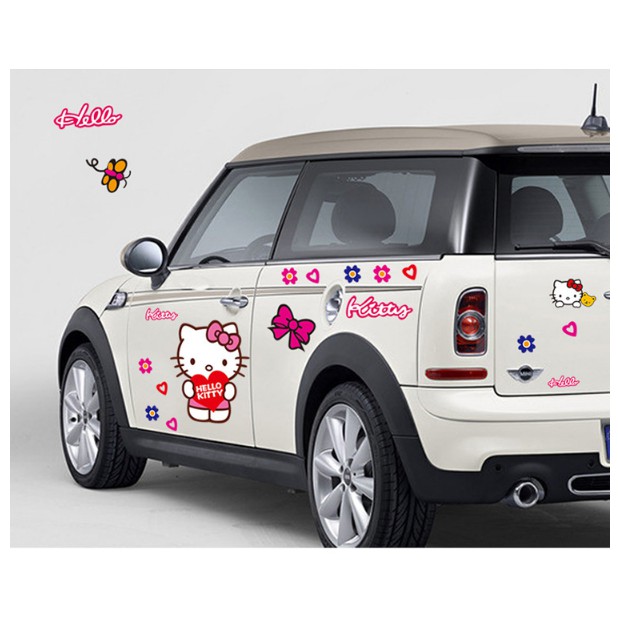 Decal trang trí tường - Hello Kitty đơn giản mẫu 02