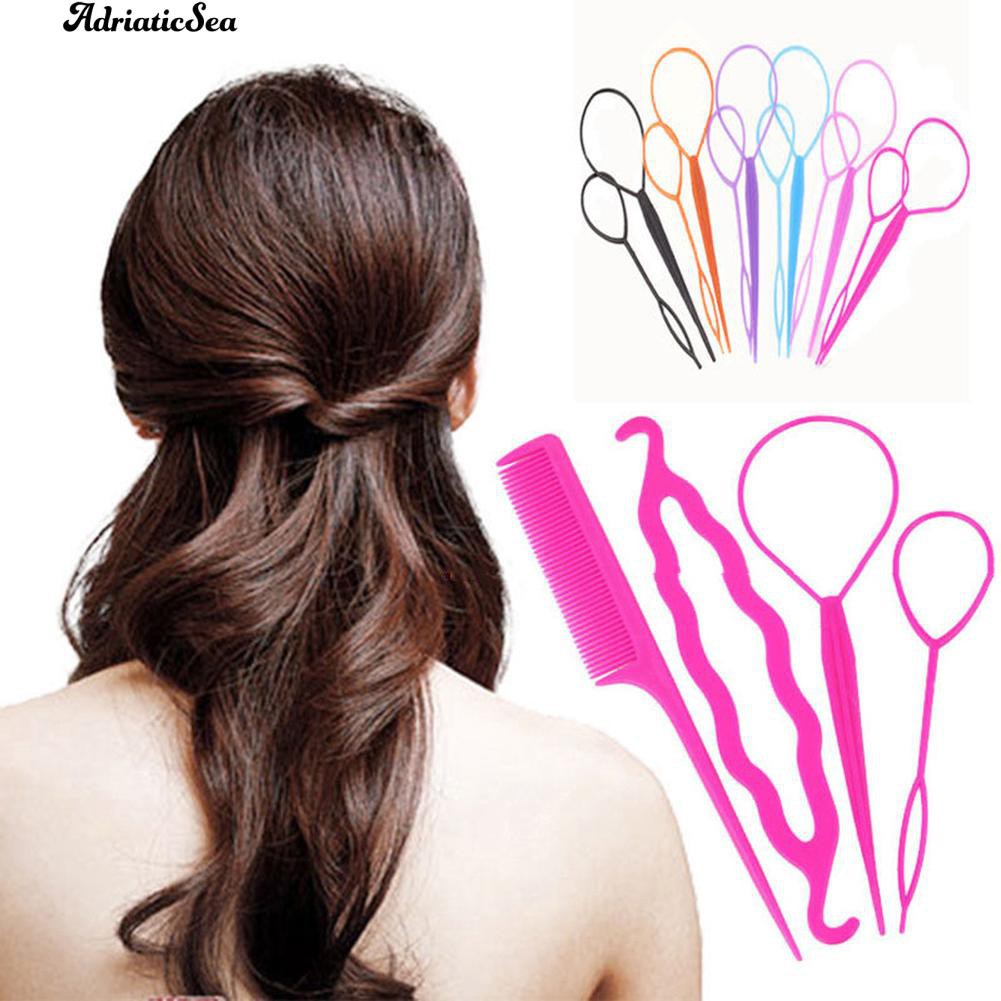 Bộ dụng cụ bện tạo búi tóc 4 cái