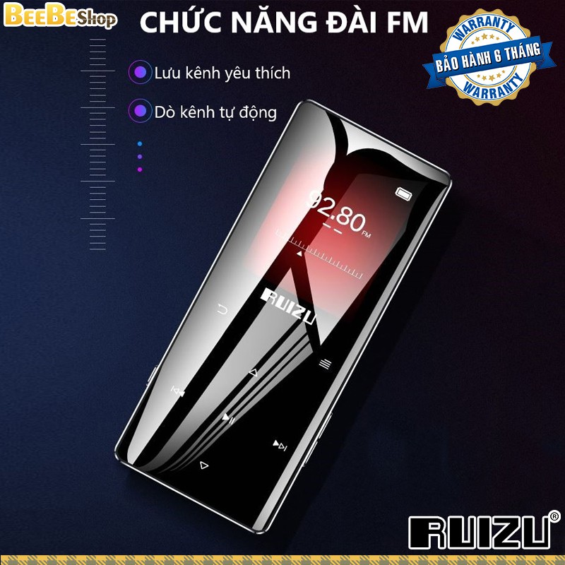 Ruizu D28 - Máy Nghe Nhạc Lossless, Phím Cảm Ứng (Tặng Tai Nghe)