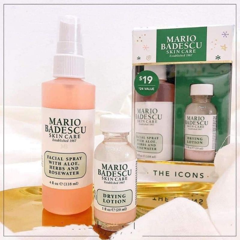 Set Dưỡng Da Cho Da M.ụn Mario Badescu The Icons