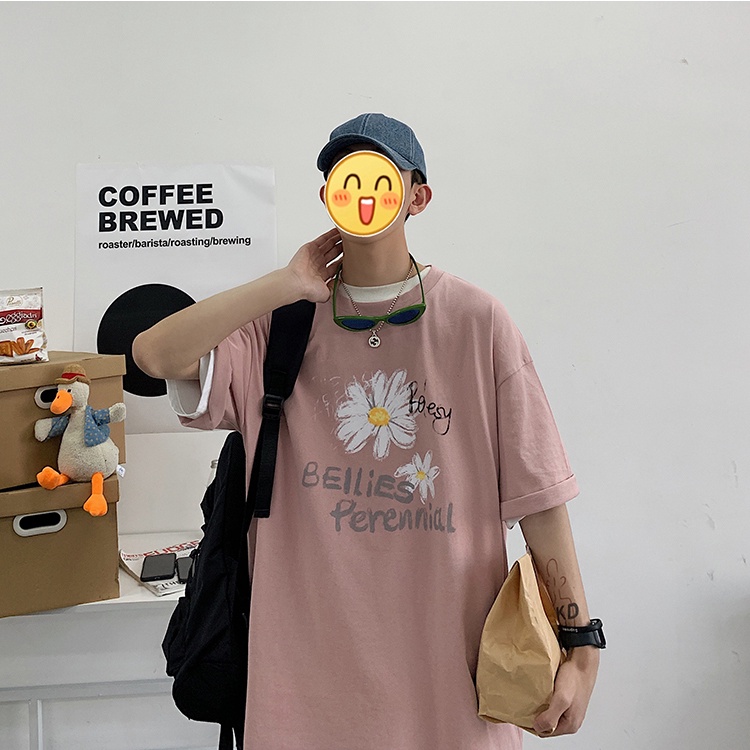 Áo phông / Áo thun tay lỡ form rộng hoa cúc siêu dễ thương form rộng freesize