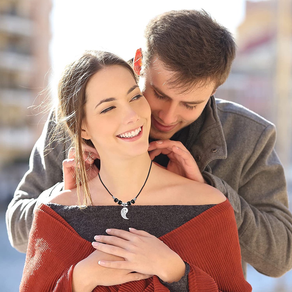 Bộ 2 Vòng cổ Hình Rồng Màu Trắng Đen Phong Cách Retro Thời Trang