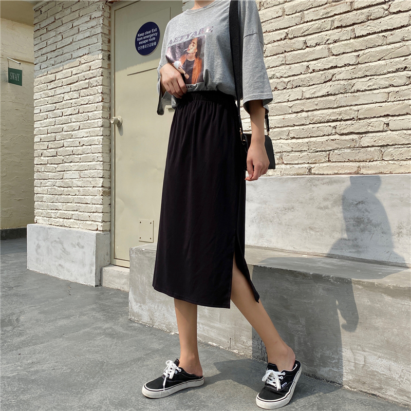 SUXI Chân Váy Midi Lưng Cao Xẻ Tà Xinh Xắn Dành Cho Nữ