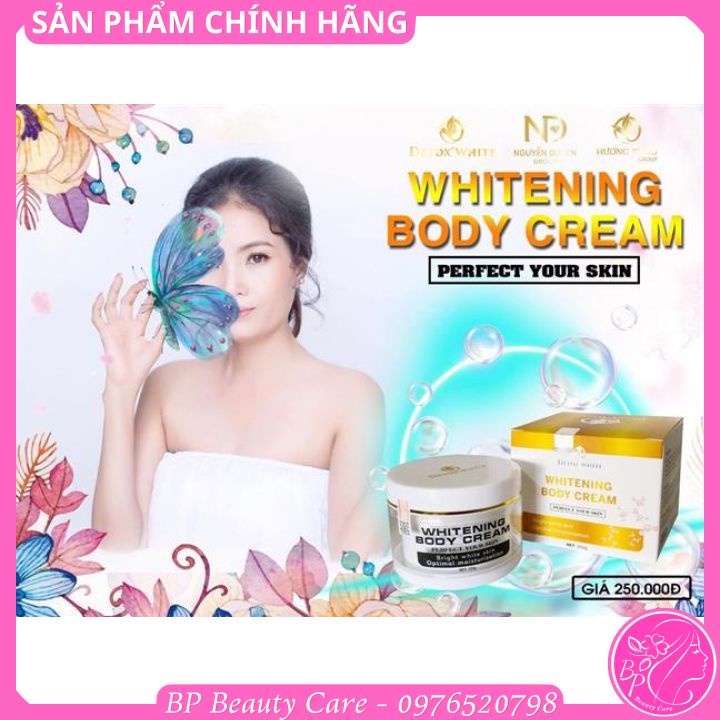 Kem dưỡng trắng, cấp ẩm toàn thân Detox White Whitening Body Cream 200gr Hương Thảo