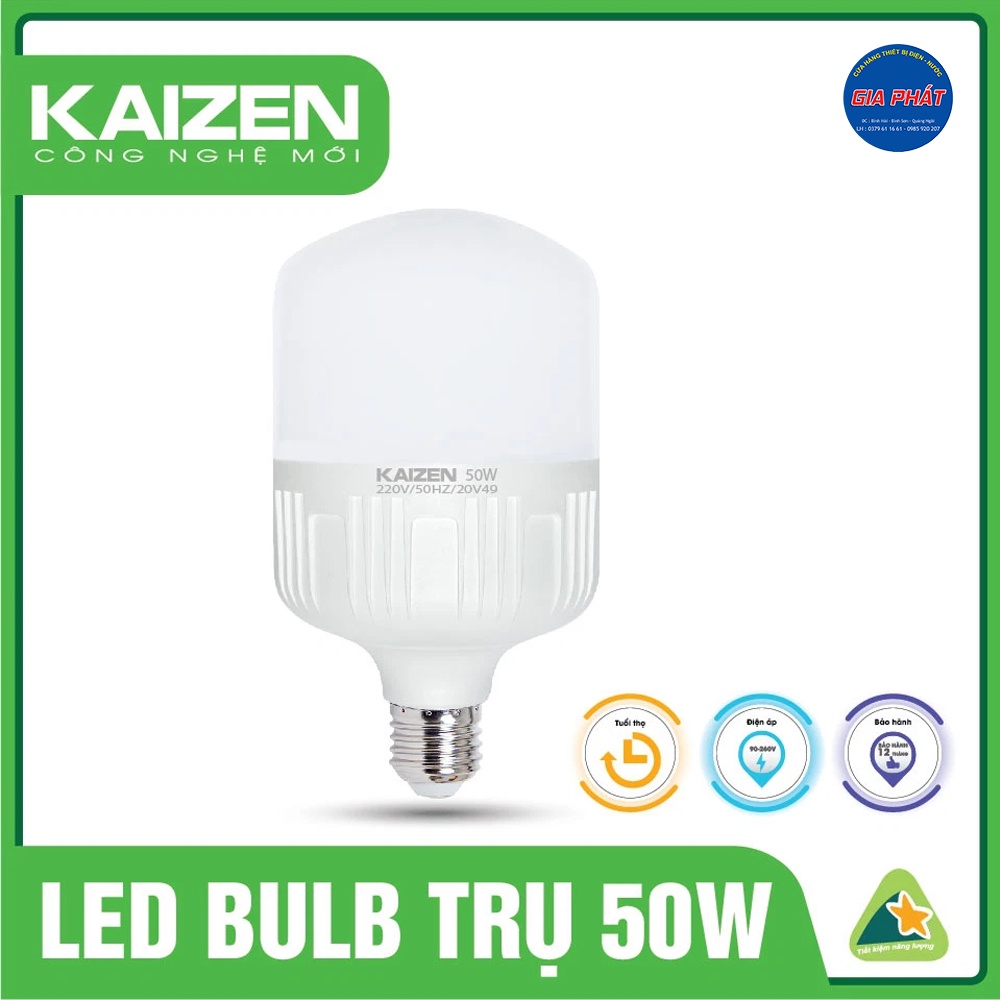 Bóng đèn LED trụ nhựa KAIZEN 30W - 40W - 50W - 65W