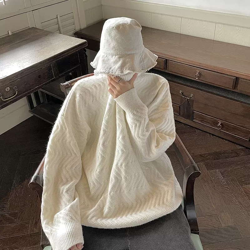 Áo Sweater Tay Dài Cổ Tròn Dáng Rộng Thời Trang Cho Nam