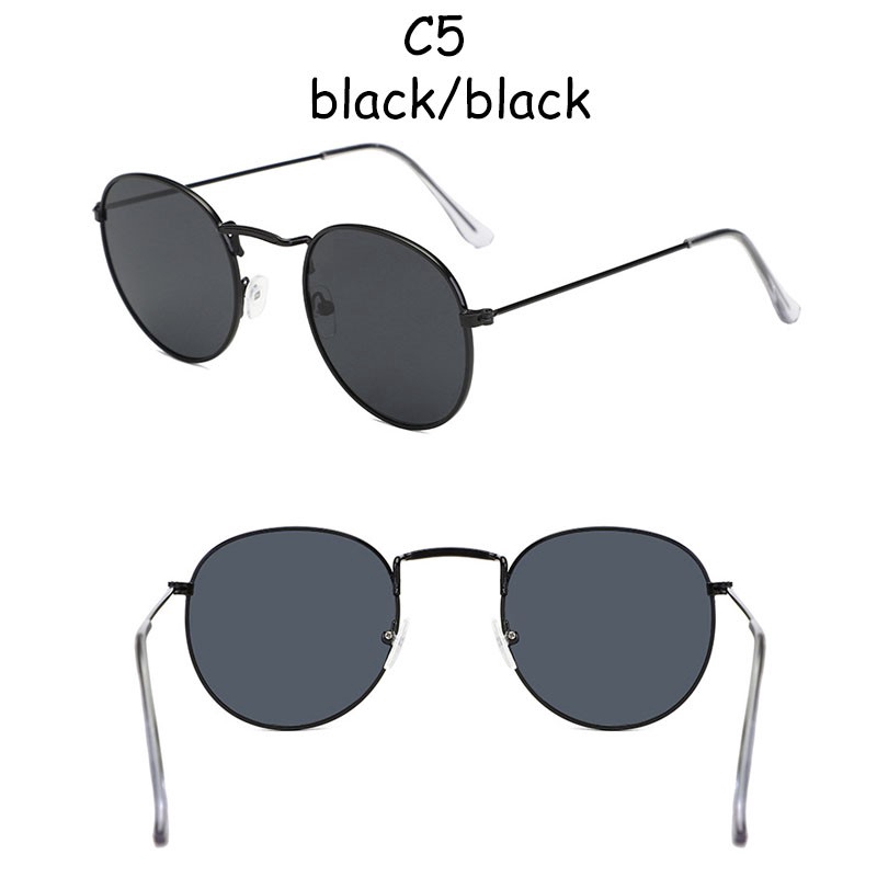 Kính mát tròn gọng kim loại thời trang cho nam và nữ