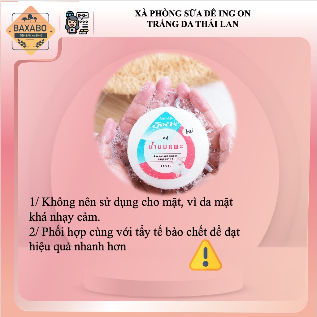 XÀ PHÒNG TRẮNG DA SỮA DÊ ING ON THÁI LAN - XÀ PHÒNG THẢO MỘC ING ON NỘI ĐỊA THÁI LAN - HÀNG CHÍNH HÃNG