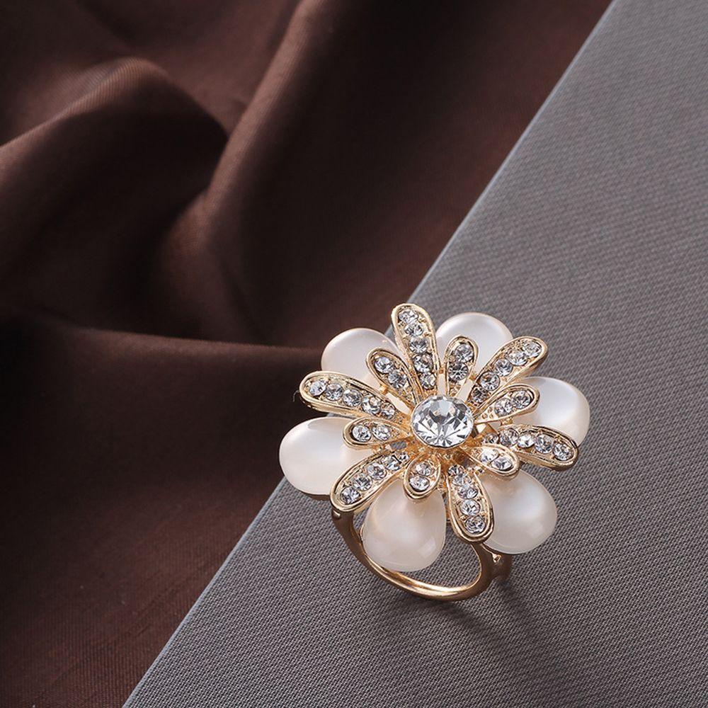 IVORY Hoa Trà Ngà Voi Màu Ngà|Trâm Cài Khăn Choàng Đính Đá Opal Chất Lượng Cao Cho Nữ